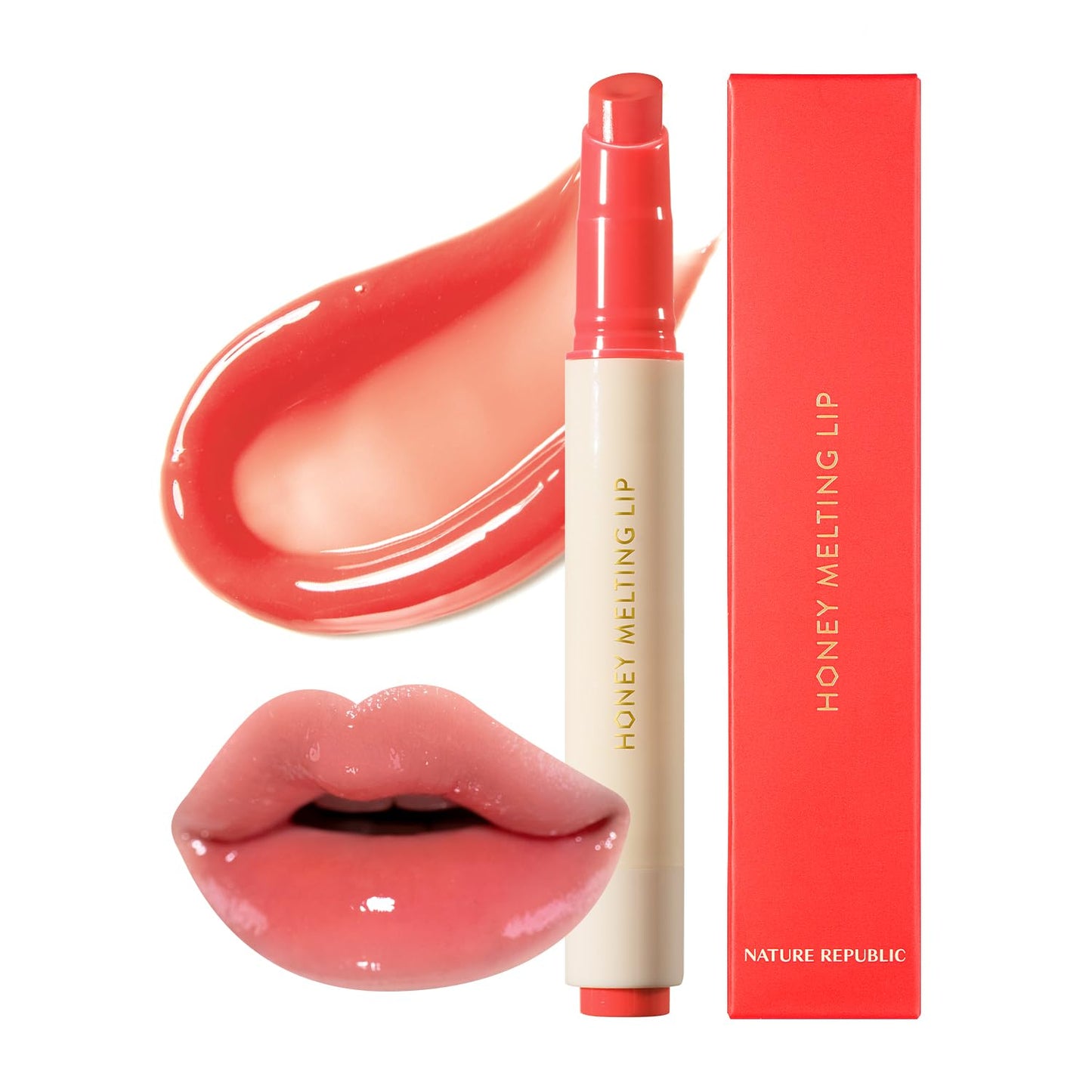 HONEY MELTING LIP PLUMPING (11 PINK) SOFT LIP STICK Tint & Plump Hydrating Gloss, Moisturizing Balms, Volumizing Formula & Sheer Tint, Glowy Finish, Korean Make Up