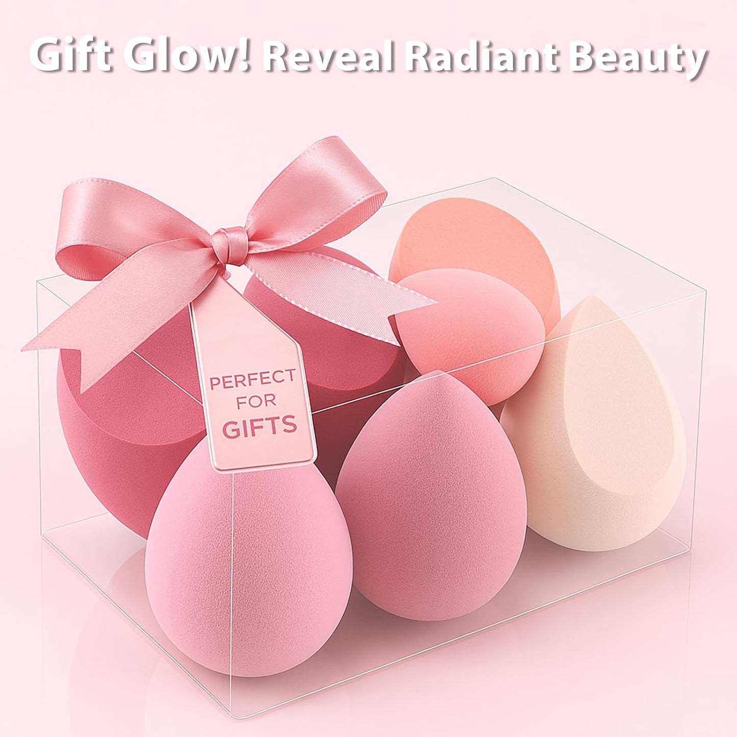 Makeup Sponge Set Blender Sponges 7 Pcs for Liquid, Cream, and Powder, Latex Free, Multi Colored Beauty Sponges with 1 Mini Sponge, Vegan & Cruelty-Free