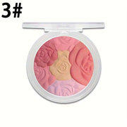 4-Color Rose Blush palette with four blendable rose shades for natural radiant cheeks
