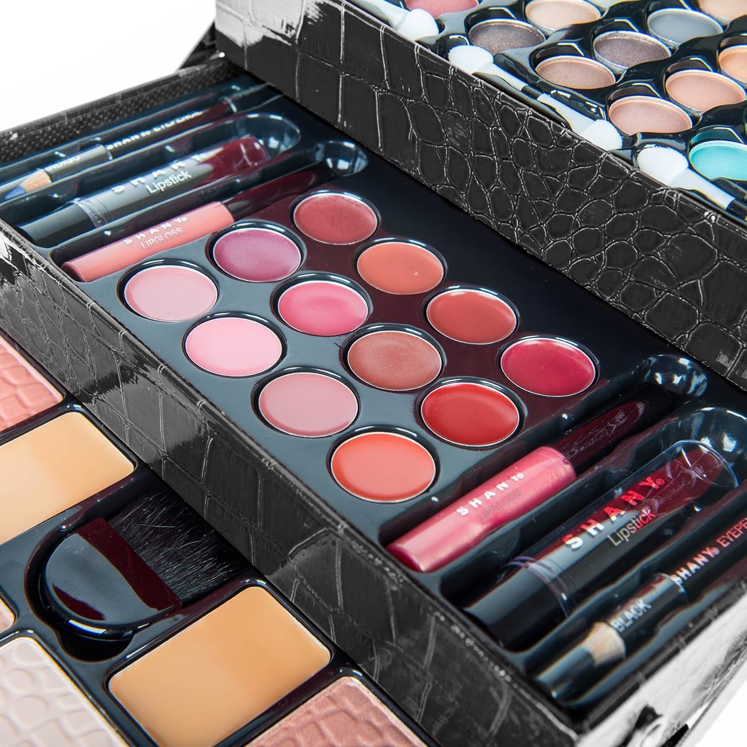 All in One Makeup Set, 67 Colors Eyeshadow, Blushes, Face Powder, Lipstick, Eye Liners, Make up Pencils and Cosmetics Mirror - Makeup Kit with Reusable Beauty Organizer Train Case - Black