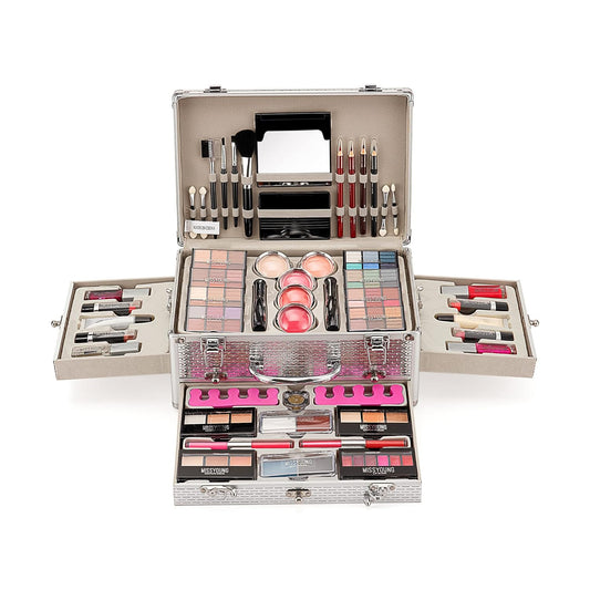 All-In-One Makeup Gift Set Carry All Makeup Kit for Women Full Kit with Aluminum Case Lipgloss Lipstick Concealer Blush Foundation Face Powder Eyeshadow Palette Cosmetic Palette #2