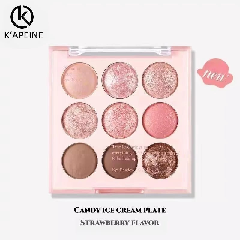 Paleta de Sombras de Ojos de Copo de Nieve con Purpurina – 9 Colores, Sombra Nacarada, Mate y Reflejos, Tono Fresco, Maquillaje de Ojos Encantador