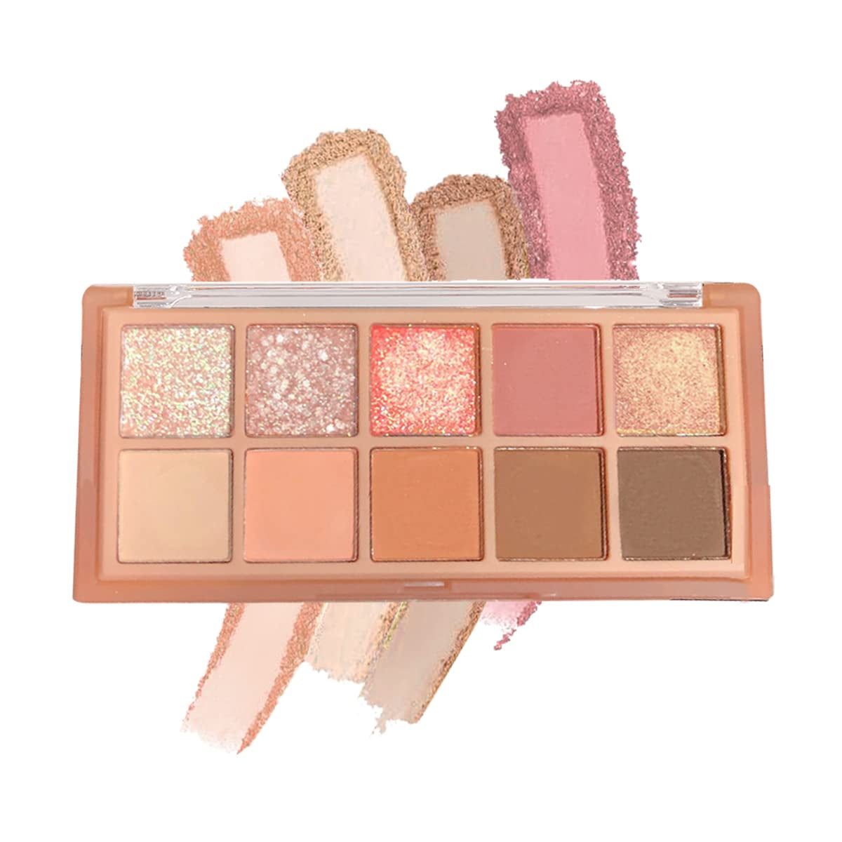 10 Colors Eyeshadow Palette,Matte&Glitter Eyeshadow Makeup Velvety Texture Nude Eye Shadow Palette Brightener Shimmer Eyeshadow,01#