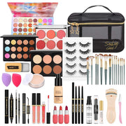 Makeup Set for Teens & Adults – Portable Starter Kit with Storage Bag, Eyeshadow Palette, Foundation & Lip Gloss for Travel