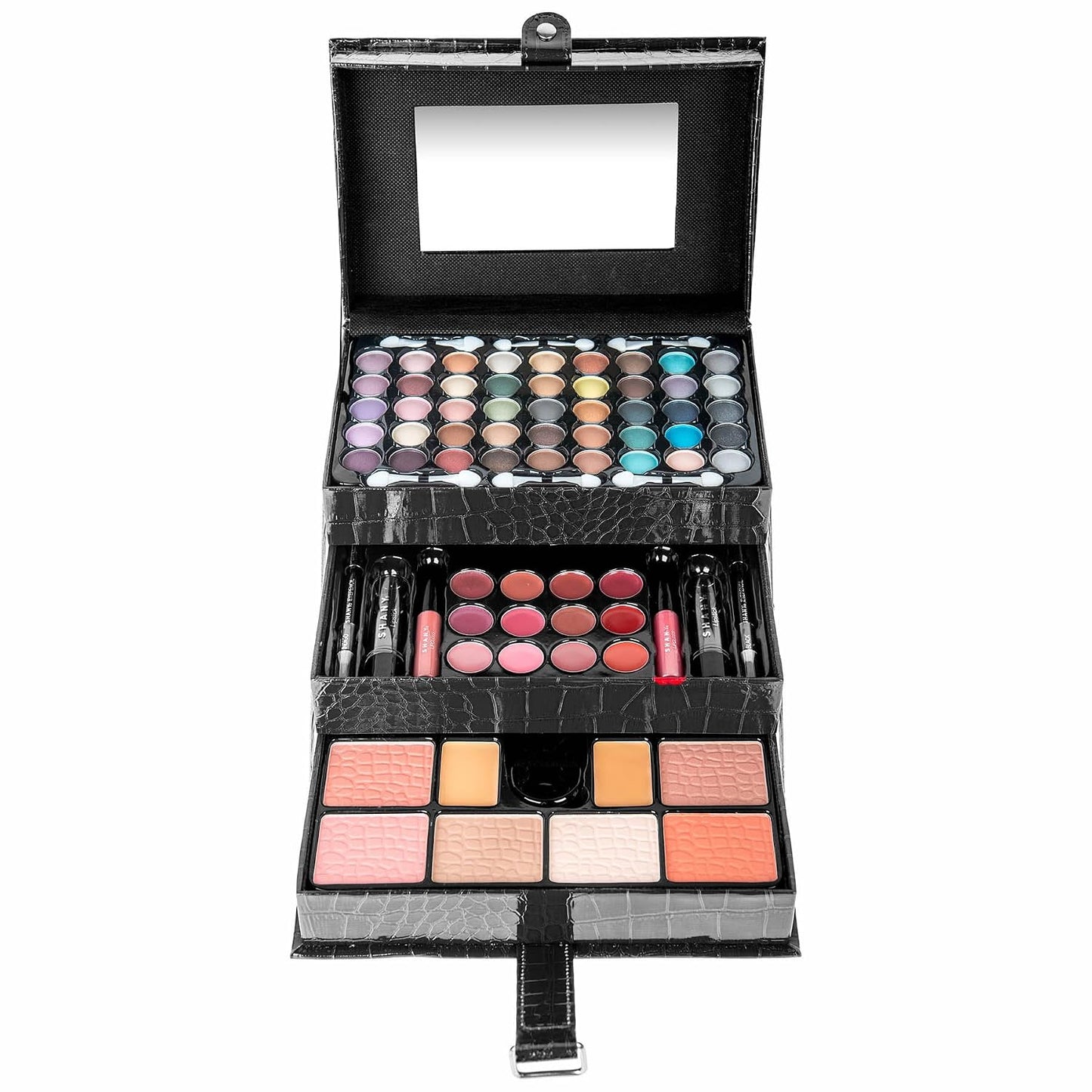 All in One Makeup Set, 67 Colors Eyeshadow, Blushes, Face Powder, Lipstick, Eye Liners, Make up Pencils and Cosmetics Mirror - Makeup Kit with Reusable Beauty Organizer Train Case - Black