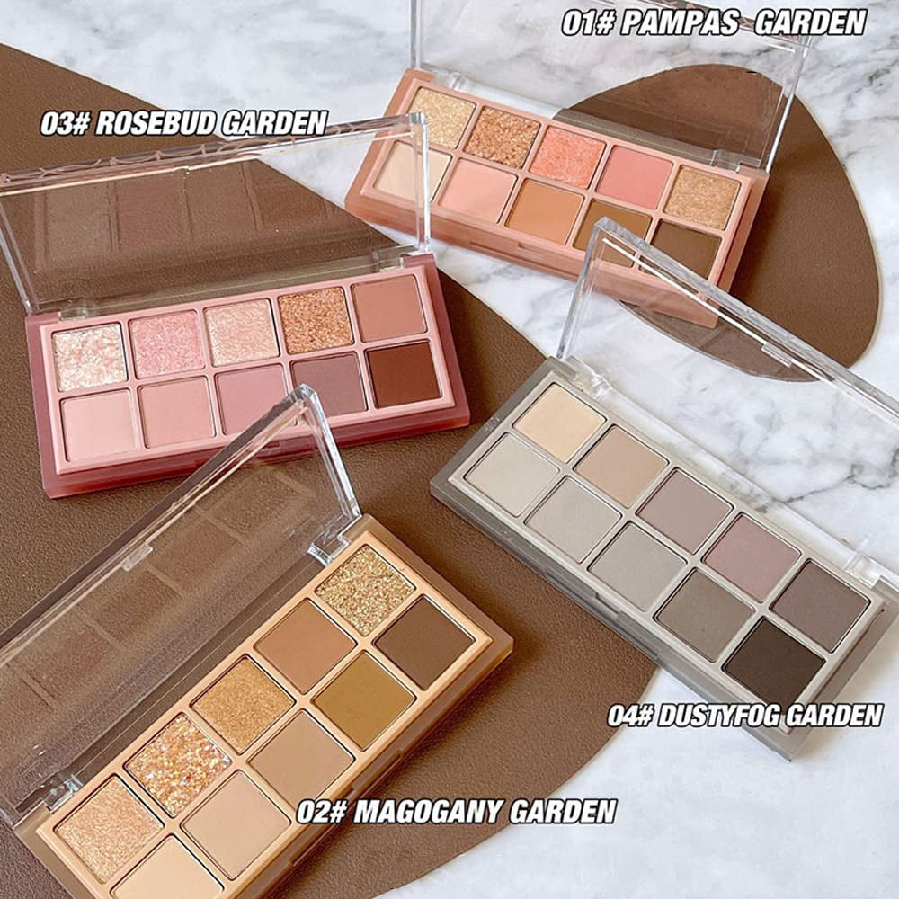 10 Colors Eyeshadow Palette,Matte&Glitter Eyeshadow Makeup Velvety Texture Nude Eye Shadow Palette Brightener Shimmer Eyeshadow,01#