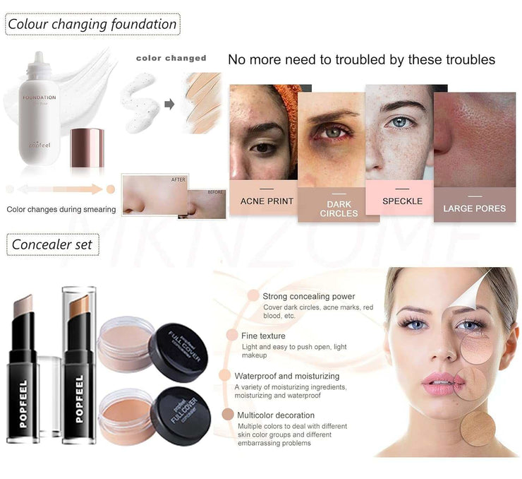 32-Piece Professional Makeup Kit for Women – Full Cosmetic Set with Makeup Bag, Eyeshadow Palette, Makeup Brushes, Lipstick, Lip Gloss, Foundation & Concealer