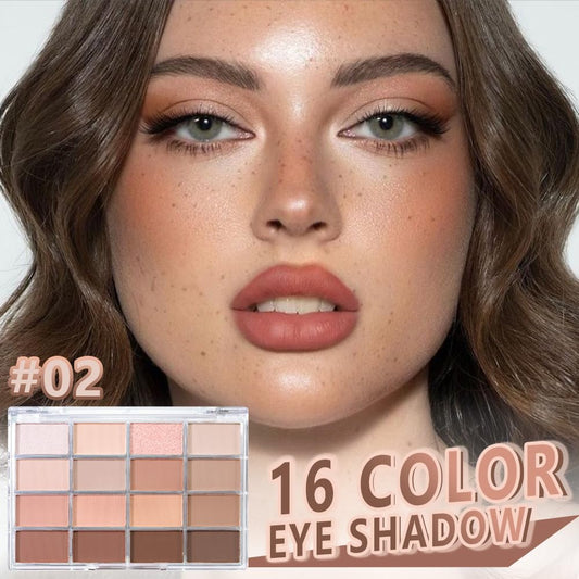 16 Colors Nude Brown Eyeshadow Palette – Matte & Shimmer Finishes – Warm Caramel, Mocha, Champagne & Taupe Tones Eye Shadow – Highly Pigmented Neutral Eye Makeup Palette for Woman