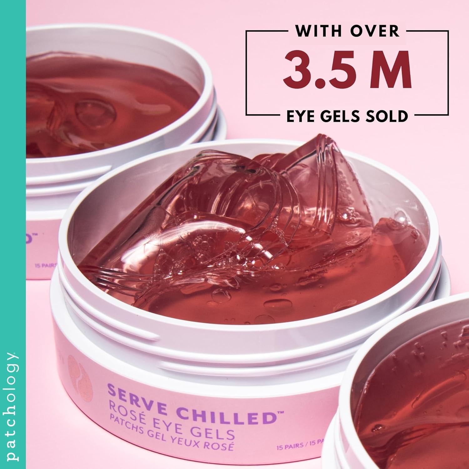 Serve Chilled Rosé Hydrating under Eye Patches – Hyaluronic Acid & Antioxidant-Infused Eye Masks to Reduce Dark Circles, Puffiness & Fine Lines - Ideal Skincare Essentials (5 Pairs)