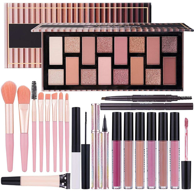 Makeup Kit for Teen Girls – Complete Makeup Set with Eyeshadow Palette, Eyeliner, Brush Set, Lip Gloss, Mascara & Eyebrow Pencil, Ideal Gift for Women