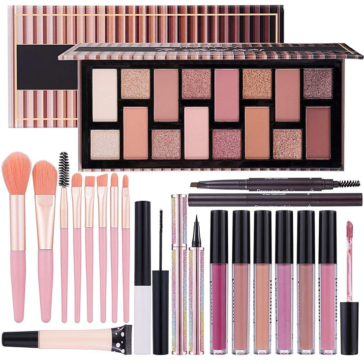 Makeup Kit for Teen Girls – Complete Makeup Set with Eyeshadow Palette, Eyeliner, Brush Set, Lip Gloss, Mascara & Eyebrow Pencil, Ideal Gift for Women