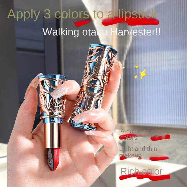 3 Color in 1 Matte Matt Waterproof Stay Lipstick 24 Hour Lip Stick Set for Women Long Lasting 24 Hours Labiales Permanentes Mate