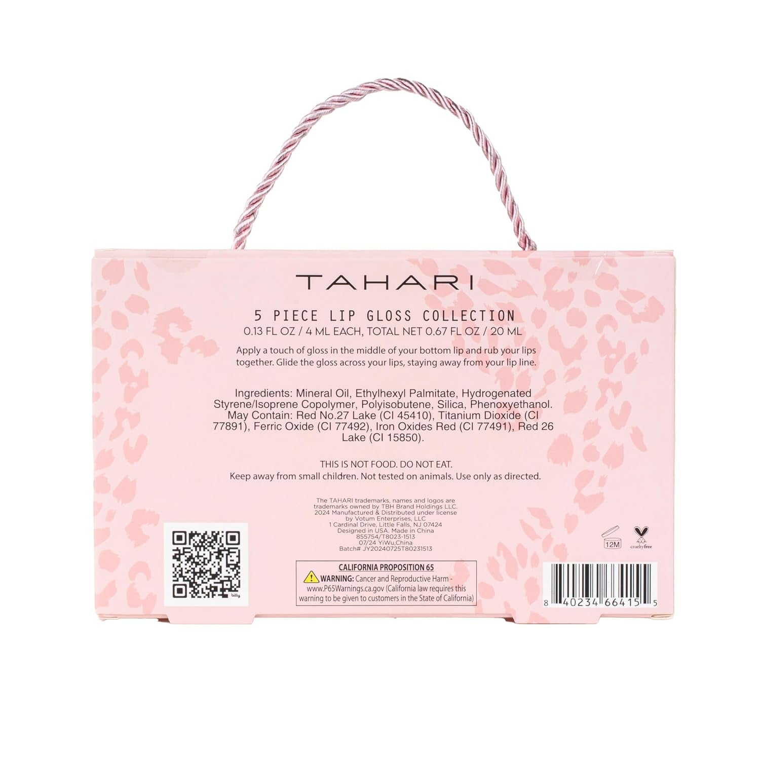 Tahari 5Pc Lip Gloss Set – Shimmery Lip Glosses for Women and Girls, Long-Lasting Lip Gloss Pack, Super Lustrous 5-Piece Gift Set, Non-Sticky, High Shine