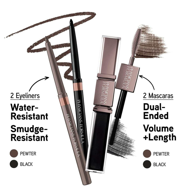 Kit para Resaltar la Mirada Sombra de Ojos, Delineador y Máscara de Pestañas | Tono Natural