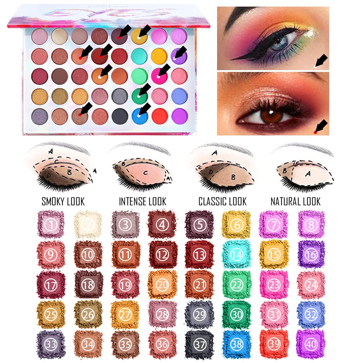 All-In-One Holiday Gift Makeup Set Cosmetic Essential Starter Bundle Include Eyeshadow Palette Lipstick Concealer Blush Mascara Foundation Face Powder - Makeup Kit for Women Full Kit