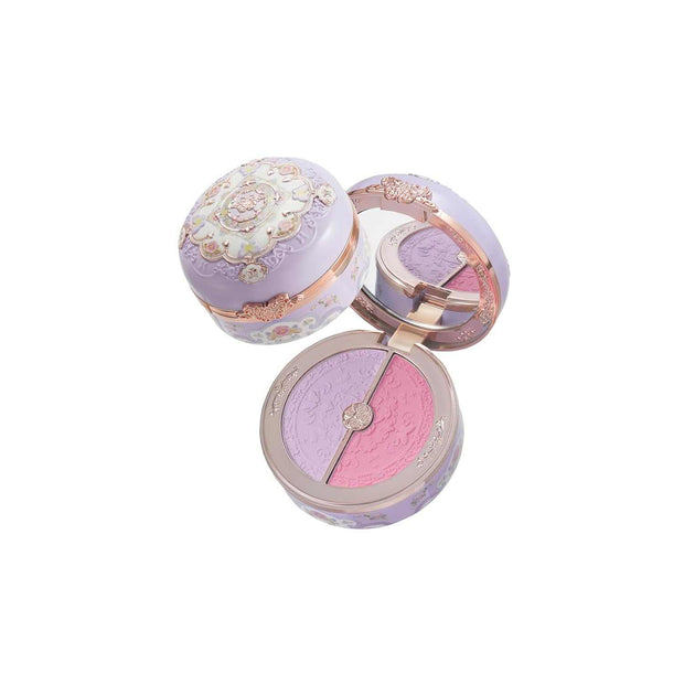 Butterfly Cloud Collar rouge box highlighting and blush duo powder with pink matte finish and intricate embossed design