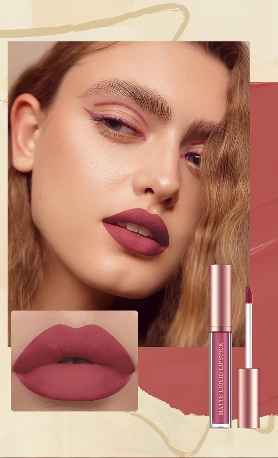 12Pcs Matte Liquid Lipstick + Lip Liner Pens Set, One Step Lips Makeup Sets Pigment Velvety Nude Lip Stain Waterproof Long Wear Lip Gloss Make up Gift Set (Set B)