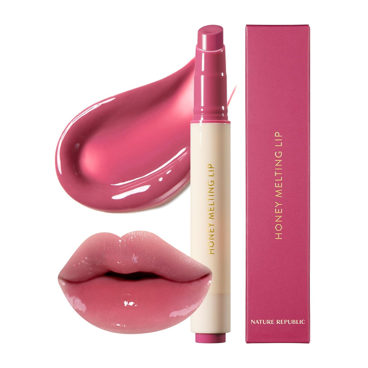 Honey Melting Lip Plumping Stick – Hydrating Lip Tint Balm, Volumizing Glossy Finish, Moisturizing Korean Lip Makeup