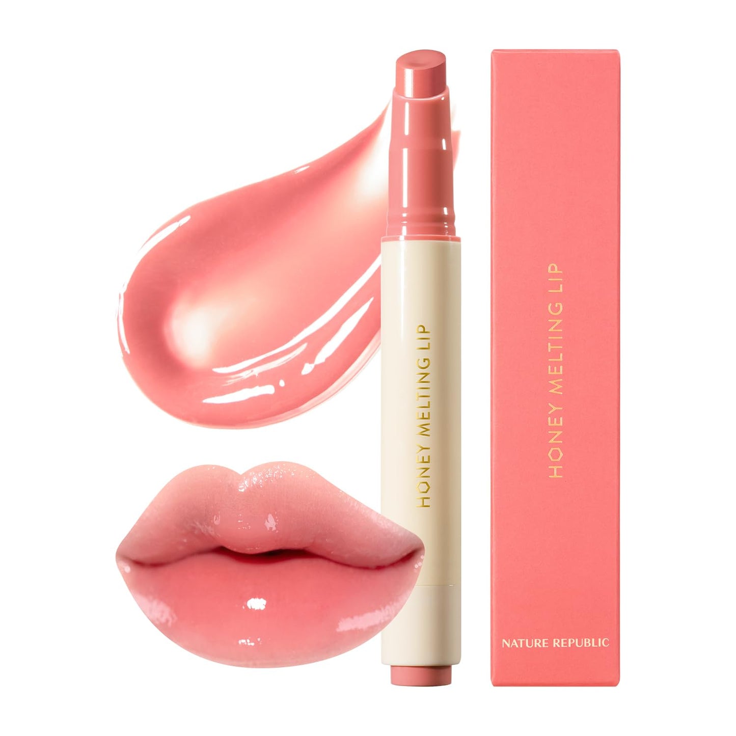 HONEY MELTING LIP PLUMPING (11 PINK) SOFT LIP STICK Tint & Plump Hydrating Gloss, Moisturizing Balms, Volumizing Formula & Sheer Tint, Glowy Finish, Korean Make Up