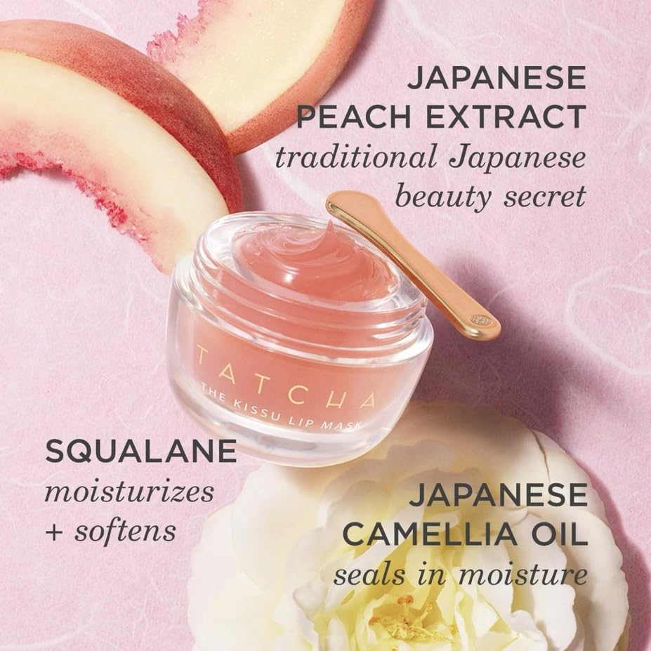 Tatcha Kissu Lip Mask | Overnight Lip Mask, Visibly Plumps and Softens for Lush Lips, 9.0 G | 0.32 Oz