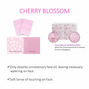 Papel Secante de Aceite Natural de Flor de Cerezo - 100 Unidades + Estuche con Espejo Cuidado de la Piel Coreano | Absorbe el Exceso de Brillo | Ideal para el Rostro