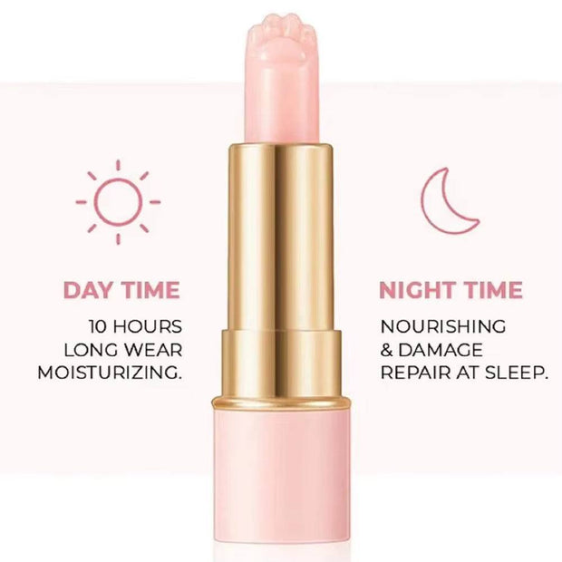 Moisturizing Temperature Color Changing Lip Balm, Cute Cat Paw Lip Balm, Color Changing Lipstick Nourish Thermochromic Lip Balm