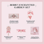 Strawberry Cupid Makeup berry enchanted garden set with eyeshadow palette, solid perfume, hand mirror, hairpin, and folding gift box