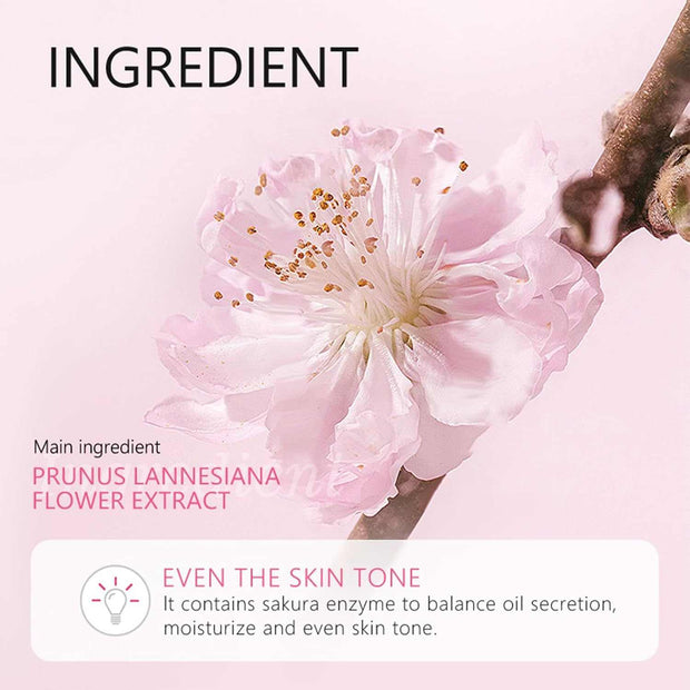 Sakura Skincare Set for Teen Girls & Women, 32PCS Face Care Kit with Cherry Blossom Essence, Serum, Cleanser, Lip Mask, Mud Mask & More