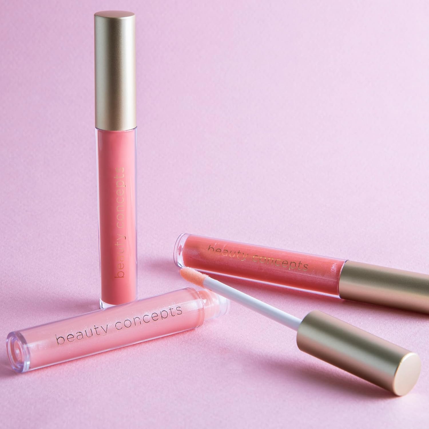 Beauty Concepts Lip Gloss Collection – Shimmering, Glossy Lip Makeup Set for a Radiant Finish, Pink Colors Collection