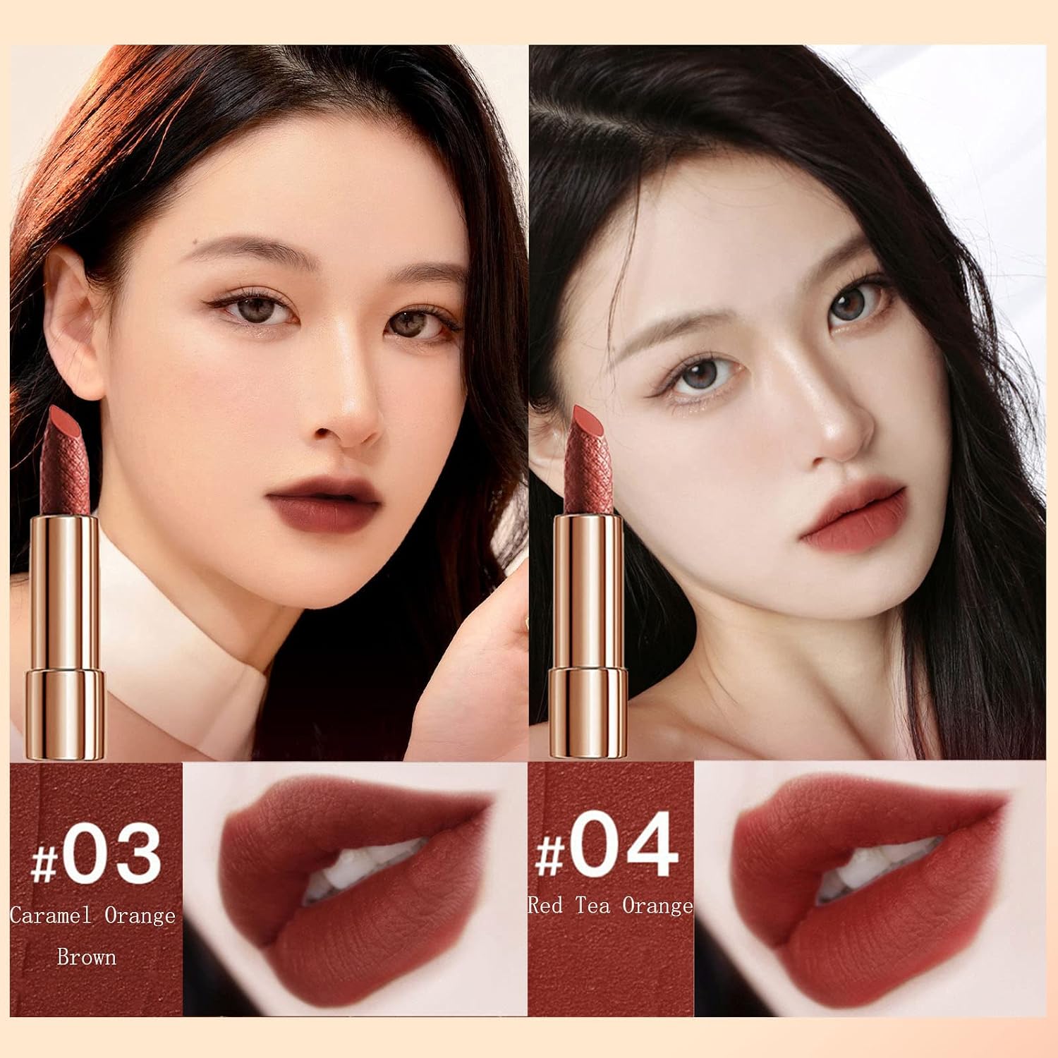 Velvet Matte Lipstick Set with Glamour Chain Pouc, 2023 New 4 Colors Waterproof Matte Lipstick Set, Long Lasting Lip Stick Set Elegant Leather Chain Bag