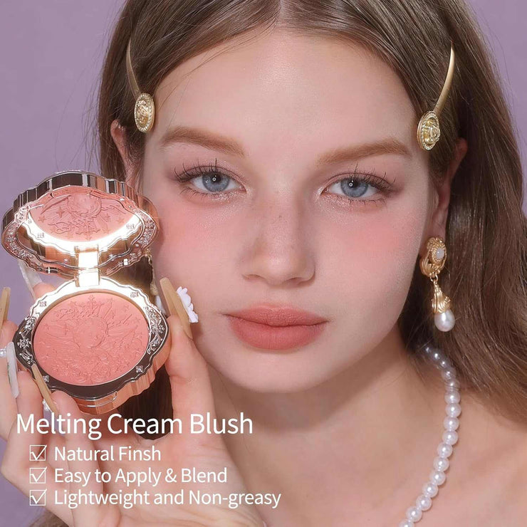 Little Angel Cream Blush,Buildable & Blendable Makeup Blush for Cheeks,Soft & Long-Lasting,Dusty Mauve Rose Flush for All Skin Tones(04 Rose Ashes,6G)