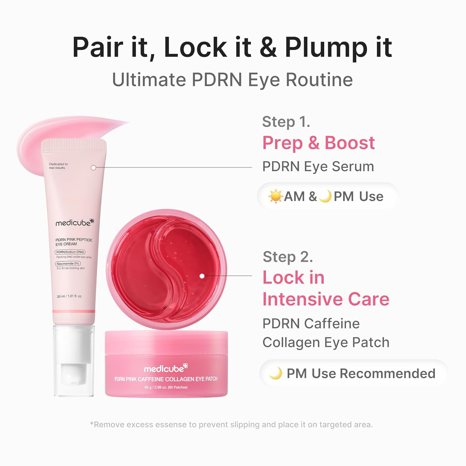 Eye Patch PDRN Caffeine Collagen | Gel Eye Patches for the Appearance of Dark Circles, Undereye Bags | Firming, Age-Defying Care with Retinol, Collagen | Korean Skincare | 30 Pairs