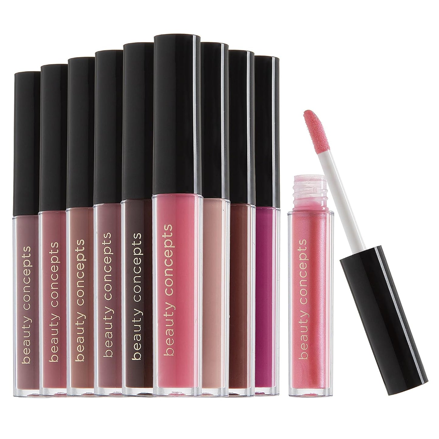 Beauty Concepts Lip Gloss Collection – Shimmering, Glossy Lip Makeup Set for a Radiant Finish, Pink Colors Collection