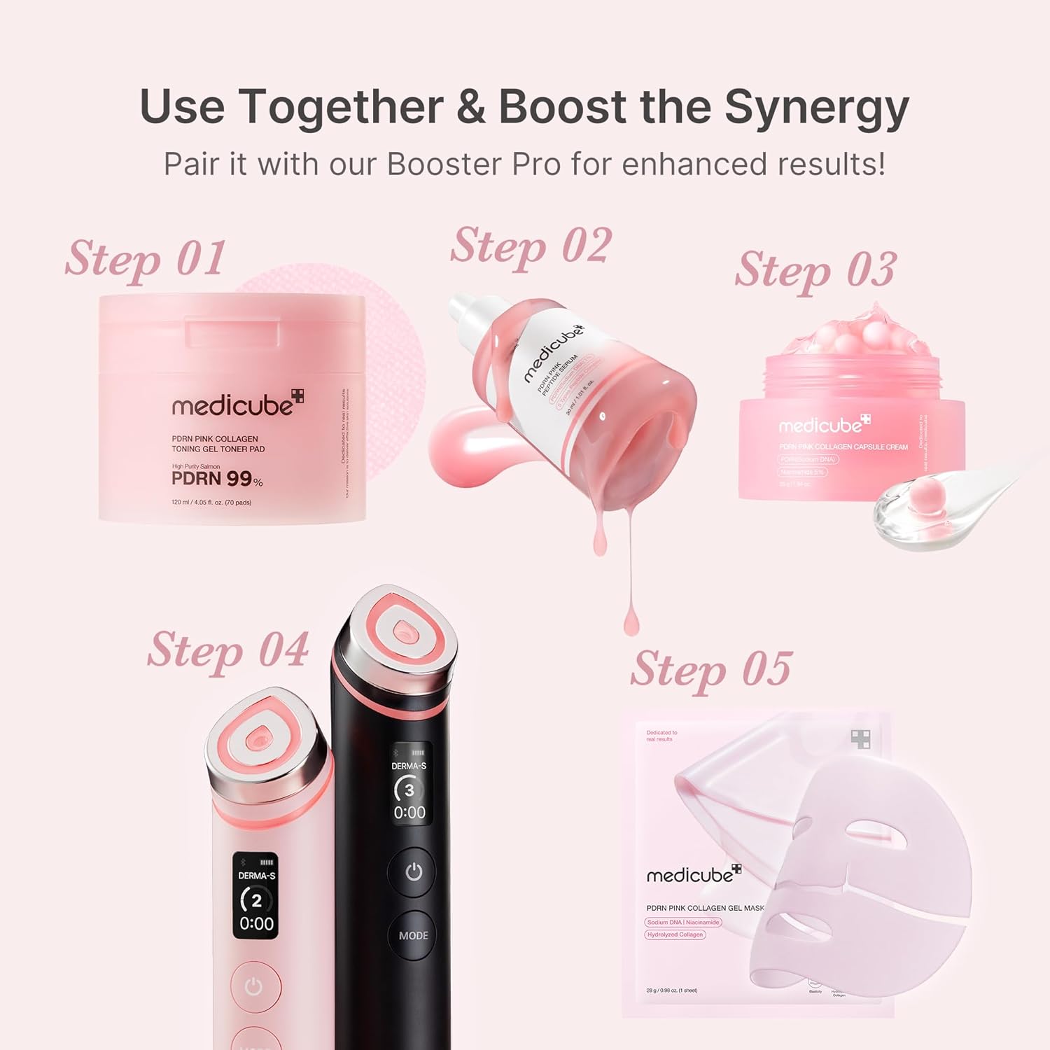 PDRN Pink Peptide Serum with Salmon DNA | Pink Glow Serum with Peptides & Niacinamide for Hydration & Firm-Looking Skin | Uneven Tone Care | Korean Skincare, 1.01 Fl. Oz