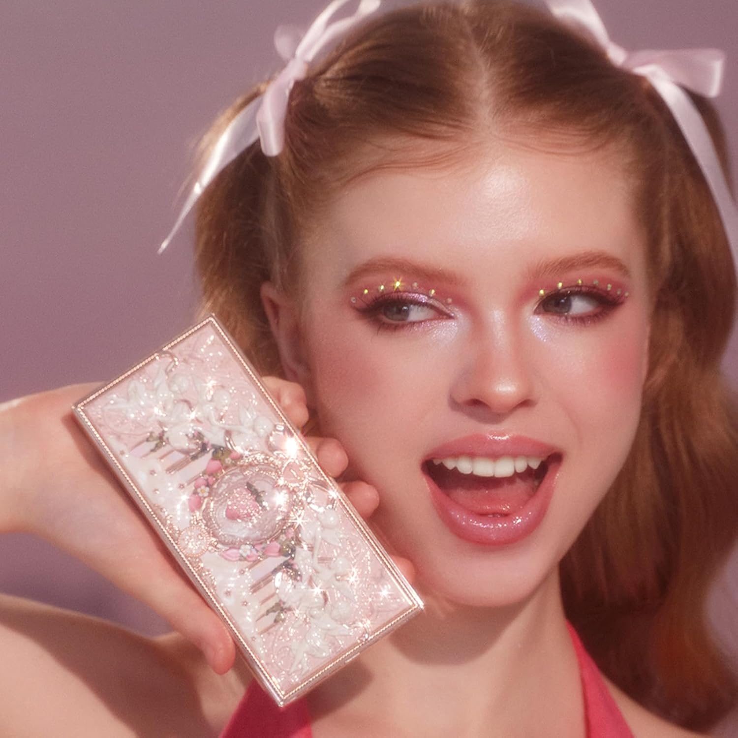 Strawberry Cupid Makeup Palette,Pink Face Makeup with 5 Matte + 2 Shimmer Shades,Blendable Smooth Cute All- In-One Make up Palette,0.49 Oz(02 Cupid'S Mischief)
