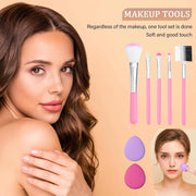 Makeup set for women with brushes and sponges for flawless application and smooth blending