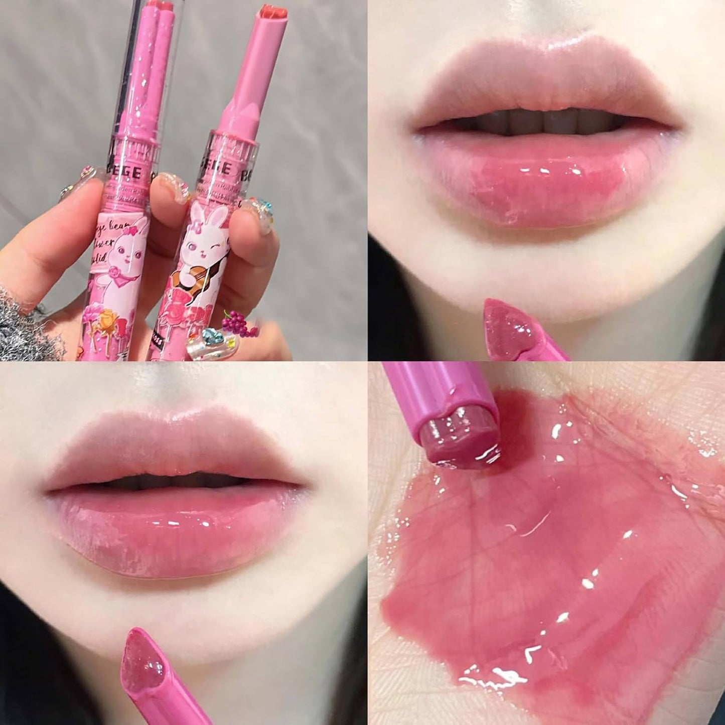Juego de Lápices Labiales de Gelatina - 6 Colores, Brillo Labial Hidratante, Bálsamo Labial Tintado, Suave y Nutritivo para el Cuidado de los Labios, con Caja