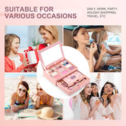 12-color makeup palette with eyeshadow, blush, and highlighter