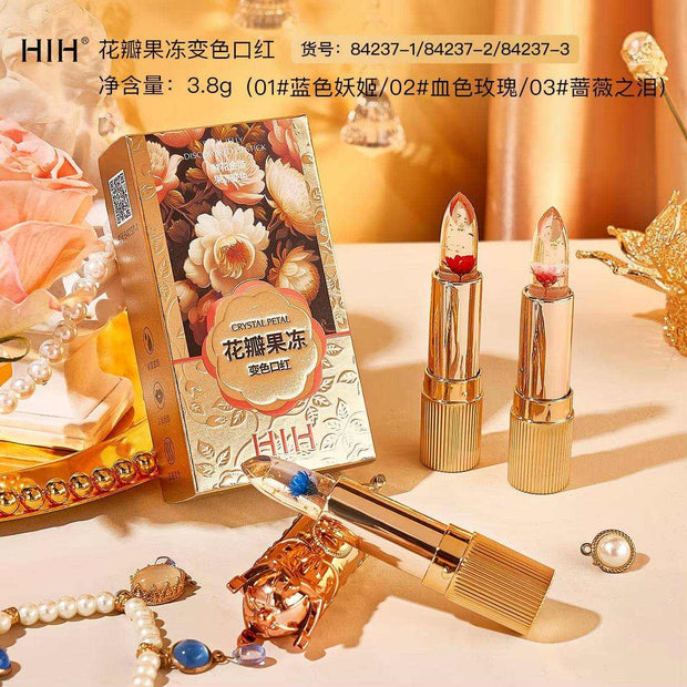 Petals Lipstick Temperature Color Changing Lip Moisturizing Balm Female Makeup Sexy Lip Gloss Shiny Lipstick