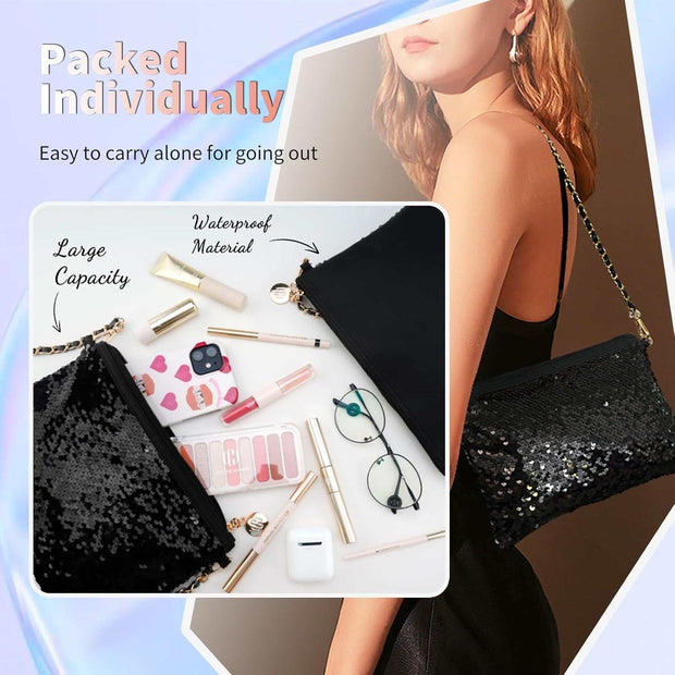 Makeup kit for teen girls with sequin bag, 9-color eyeshadow palette, blush, lip gloss, mascara, and brushes, waterproof and portable