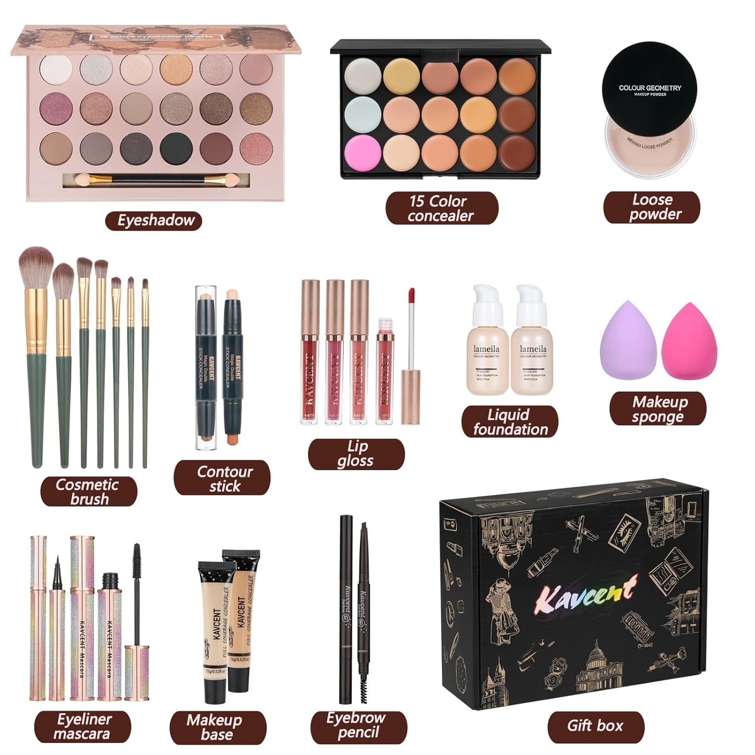 Kit de Maquillaje Completo para Mujeres y Adolescentes