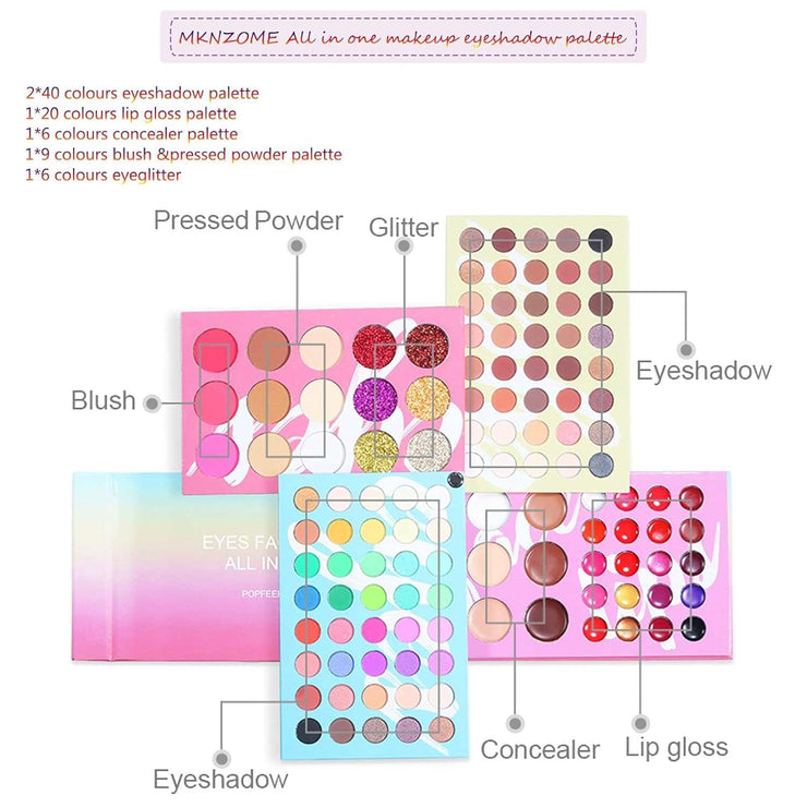 32-Piece Professional Makeup Kit for Women – Full Cosmetic Set with Makeup Bag, Eyeshadow Palette, Makeup Brushes, Lipstick, Lip Gloss, Foundation & Concealer