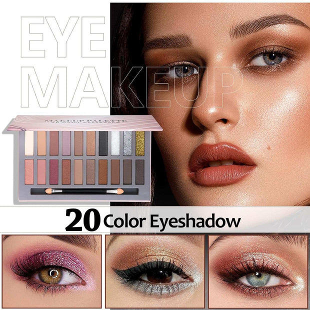 Makeup Kit for Teens with 20-color eyeshadow palette and eyeliner stamp, complete makeup set for girls ages 10-16, waterproof and long-lasting, perfect gift set