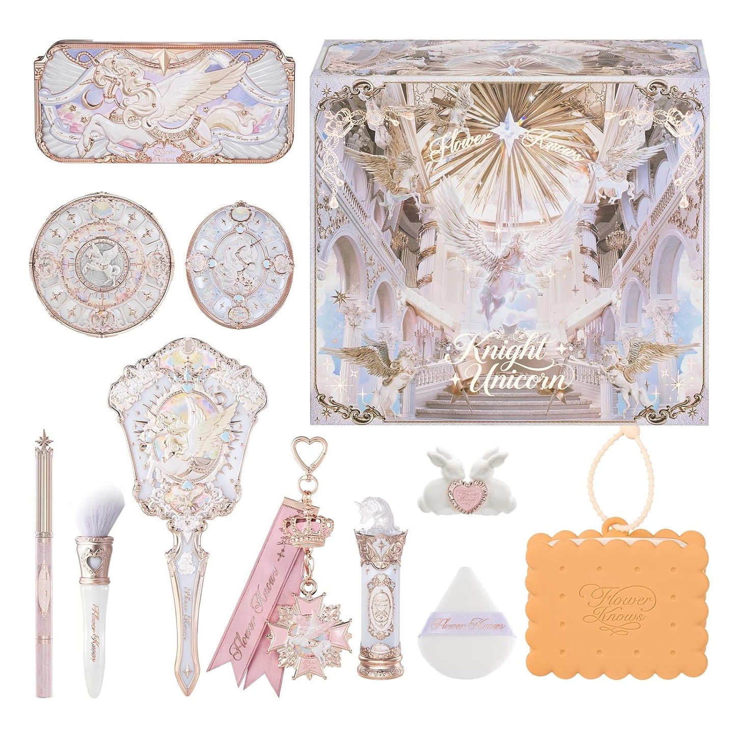 Bunny Garden Chromatic Harmony Gift Set, Sweet Berry Bunny Theme, Collectible Pink 9-Piece Beauty Box with Lip Cream, Blush, Eyeshadow, Gel Eyeliner, Mirror & Tools