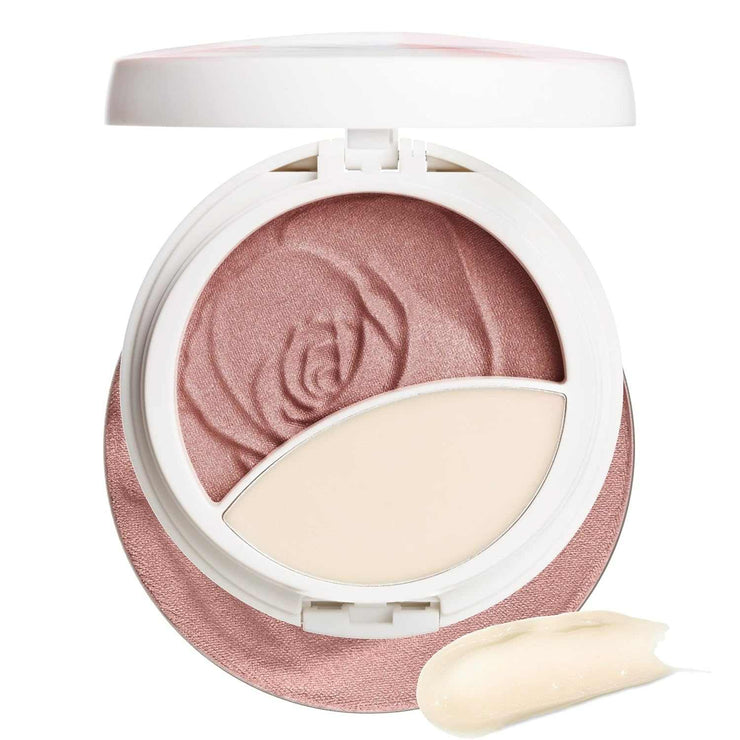 Rosé All Day Set blush and highlighter duo with rose embossed design and creamy texture