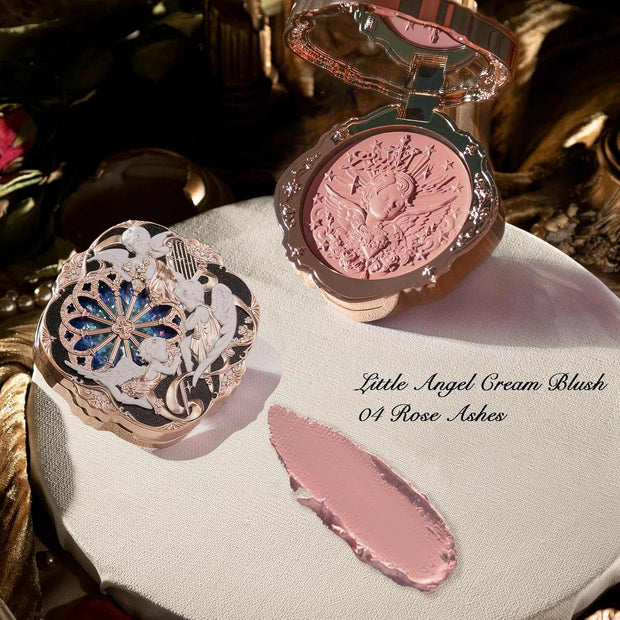 Little Angel Cream Blush,Buildable & Blendable Makeup Blush for Cheeks,Soft & Long-Lasting,Dusty Mauve Rose Flush for All Skin Tones(04 Rose Ashes,6G)