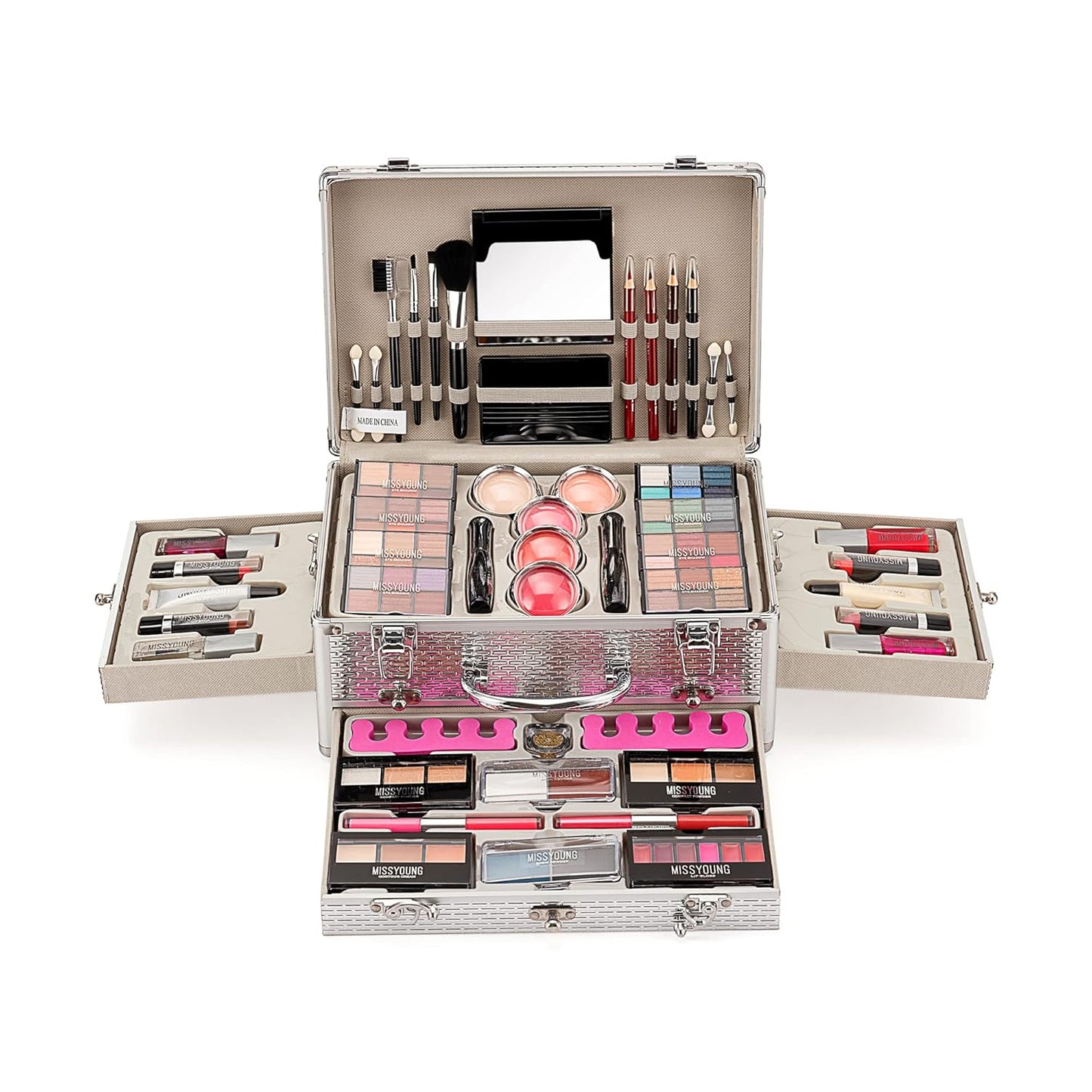 All-In-One Makeup Kit Gift Set Women Full Set Carry All Professional Make up Kit with Makeup Bag Lipgloss Lipstick Concealer Blush Foundation Face Powder Eyeshadow Palette Cosmetic Palette #2