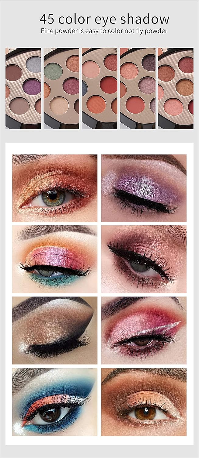 Paquete Esencial de Cosméticos  de 56 Colores para un Look Completo y Radiante