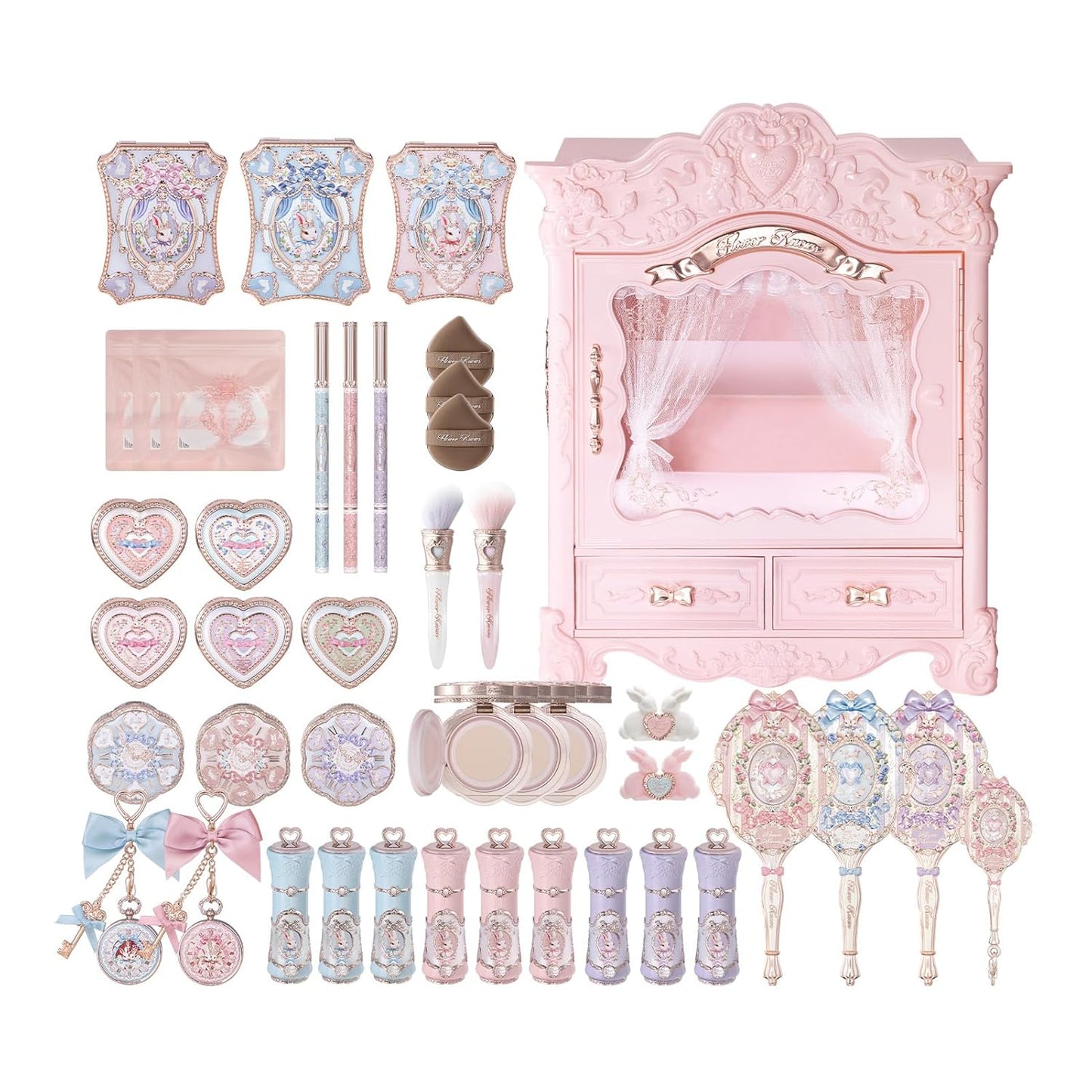 Bunny Garden All-In Box Set,All in One Full Cosmetics Makeup Kit,Perfect Easter Holiday Birthday Make up Gift(Cushion Cream Foundation C01)