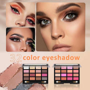 All-in-One Makeup Kit with 32 color eyeshadow palette for versatile eye looks